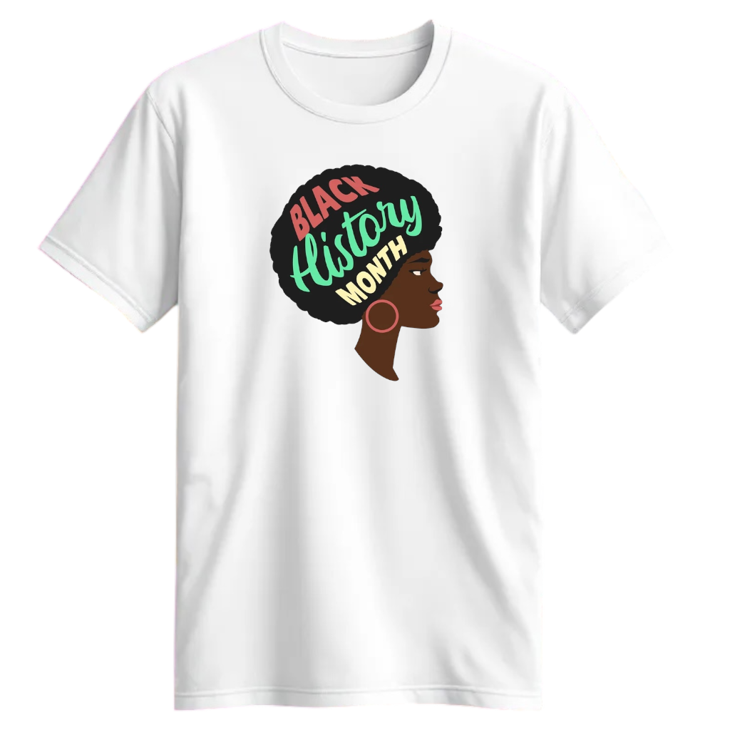 "Black History Month" Female Afro T-Shirt
